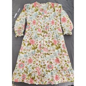 Ella Simone Robe Medium English Rose Vermont Country Store Cotton Nightgown